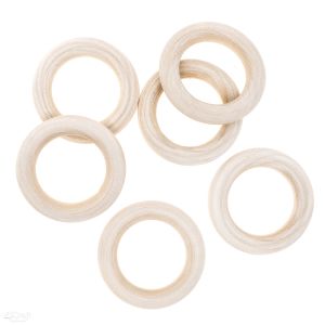 Drewniane kółka do Makramy dpCraft 55mm, 6szt